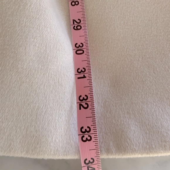 H&M cream blush coat with tie belt covered snap closure notched lapel size M - Picture 12 of 13